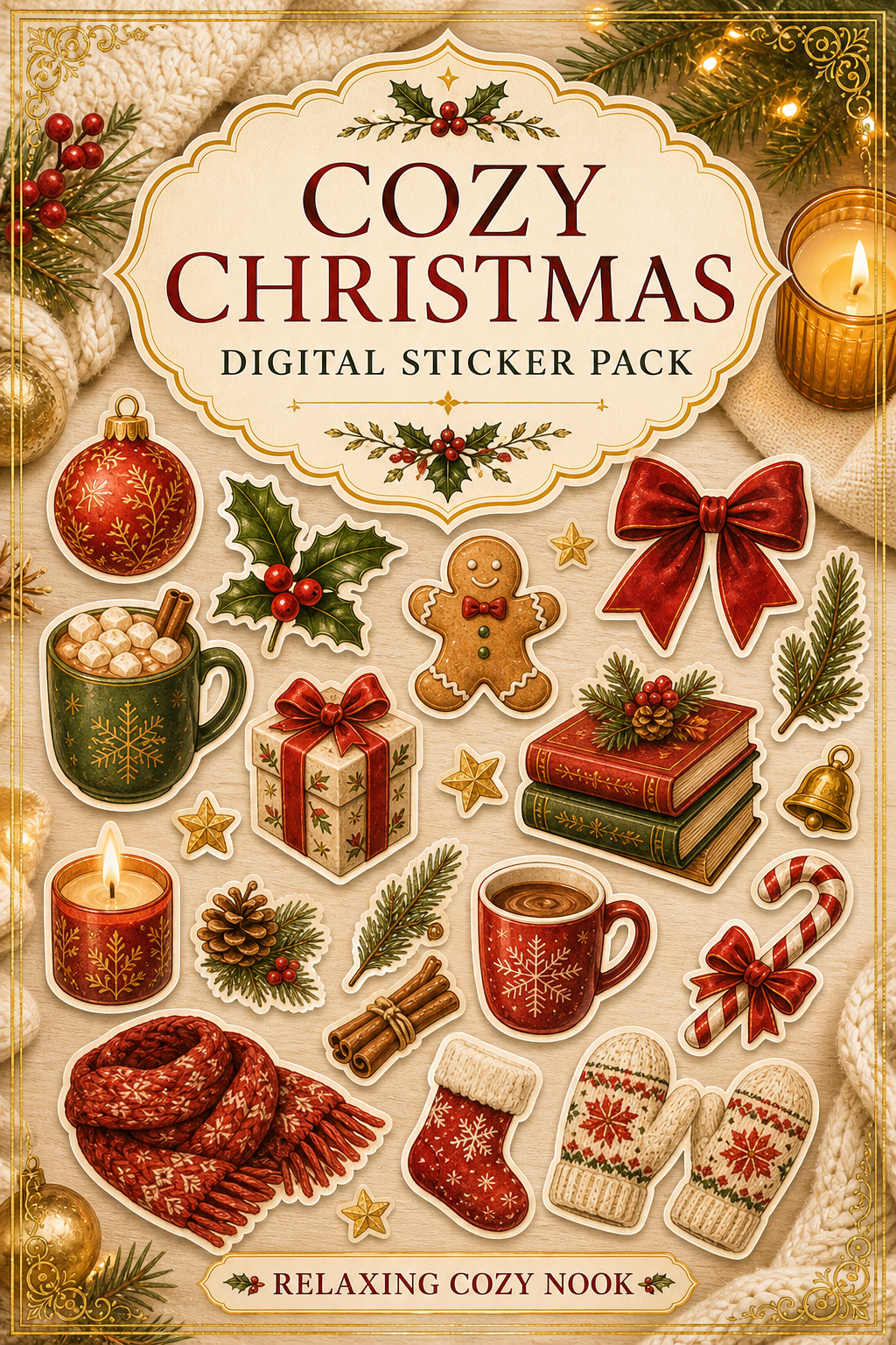 Cozy Christmas Digital Sticker Pack
