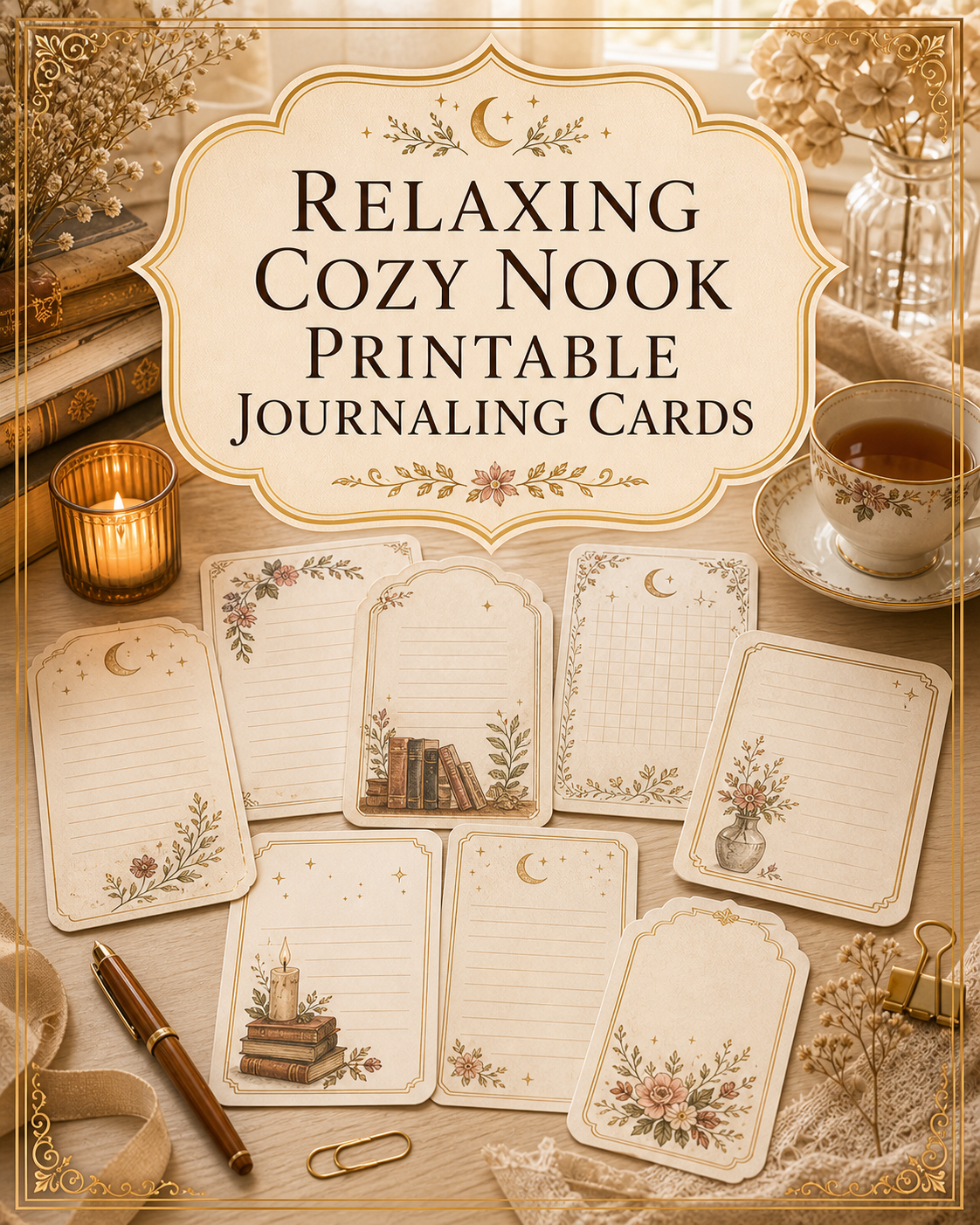 Relaxing Cozy Nook Printable Journaling Cards