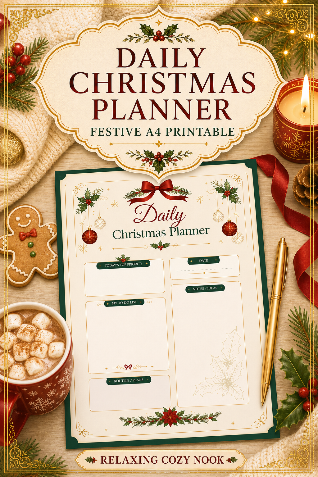 Daily Christmas Planner — Festive A4 Printable